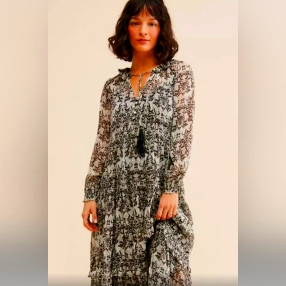 Anthropologie Marais Chiffon Maxi Dress